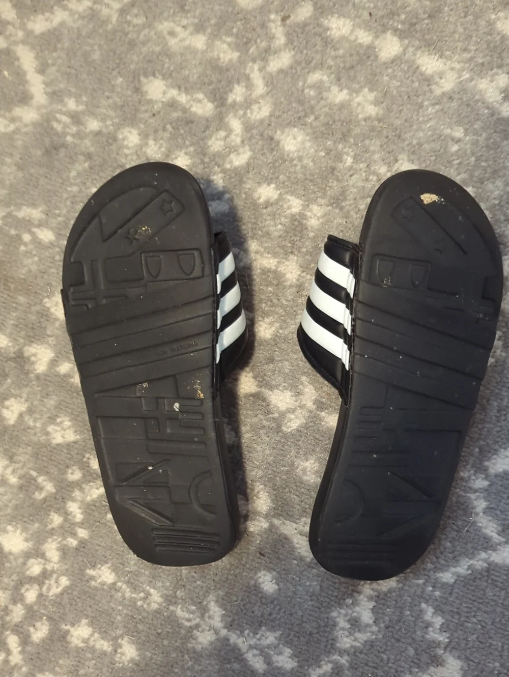 adidas Black and White Comfort Slide Sandals